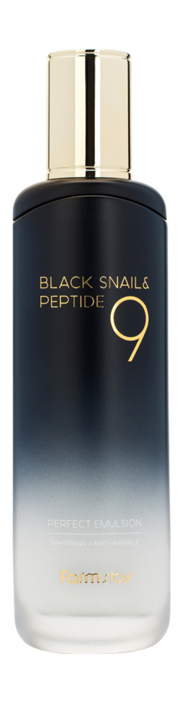 FARMSTAY BLACK SNAIL & PEPTIDE9 PERFECT EMULSION Омолаживающая эмульсия для лица с комплексом из 9 пептидов