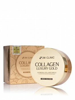 3W CLINIC COLLAGEN & LUXURY GOLD EYE PATCH Премиальные гидрогелевые патчи для глаз с коллагеном и коллоидным золотом, 60шт