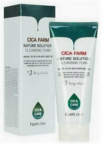 FARMSTAY CICA FARM NATURE SOLUTION CLEANSING FOAM Пенка для умывания с центеллой азиатской